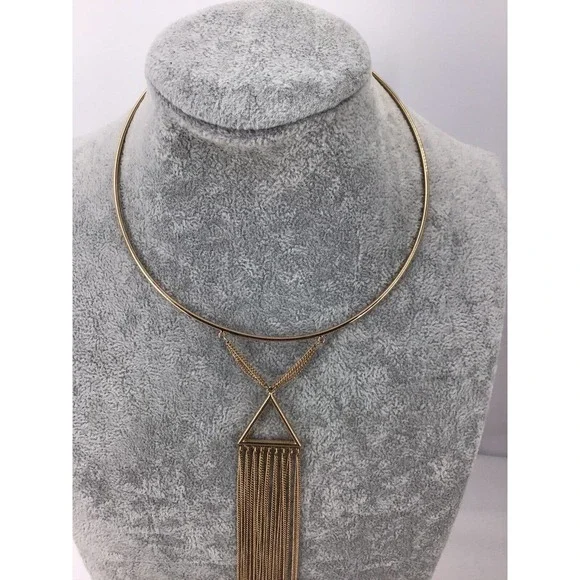 Iandry Fashion Matchstick Collar Necklace Gold Tone - Picture 3 of 10